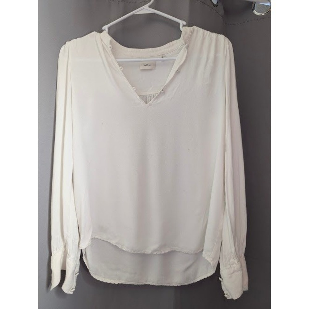 Wilfred White Long Sleeve Button Up Shirt Womens Size XS Blouse Top Office‎